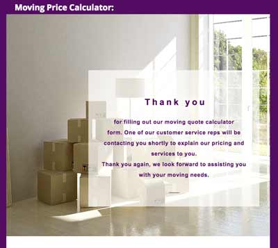 Purple Heart Moving Group inventory list