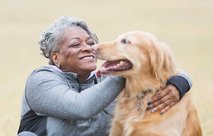 dog and woman