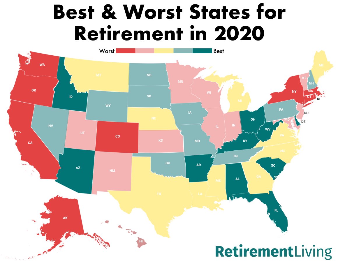 Best States To Retire 2020 | Worlds 50 Best