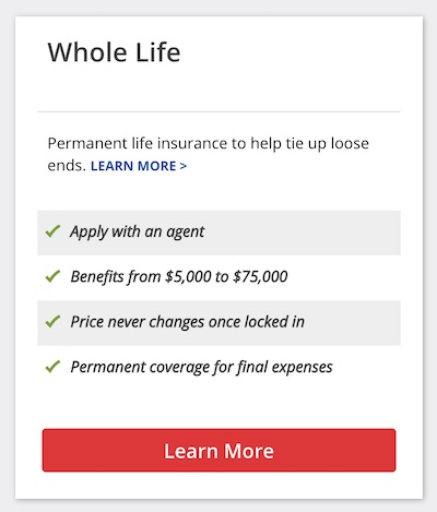AAA Life Insurance Screenshot