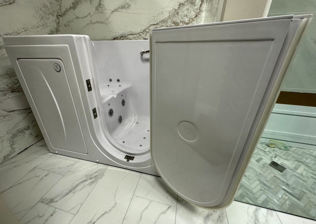 The outward-swinging door and seal on the Monaco.