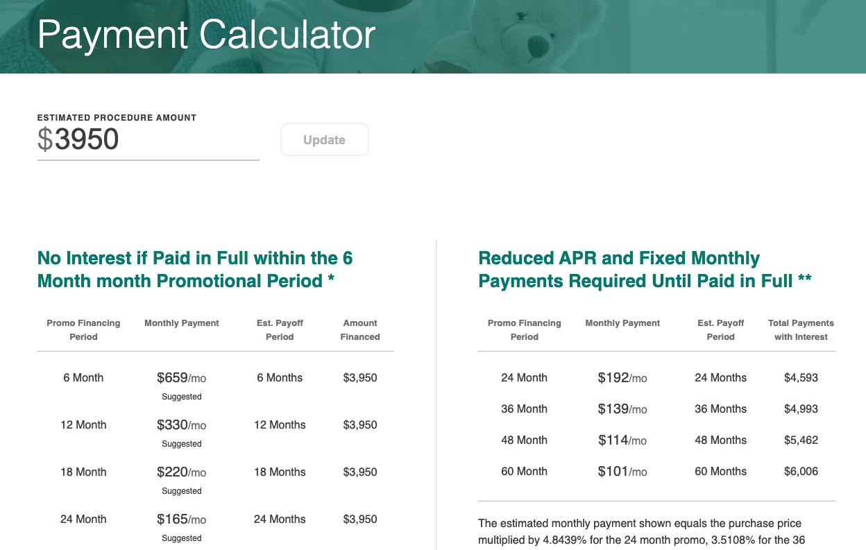 Yes Hearing Payment Calculator Screenshot