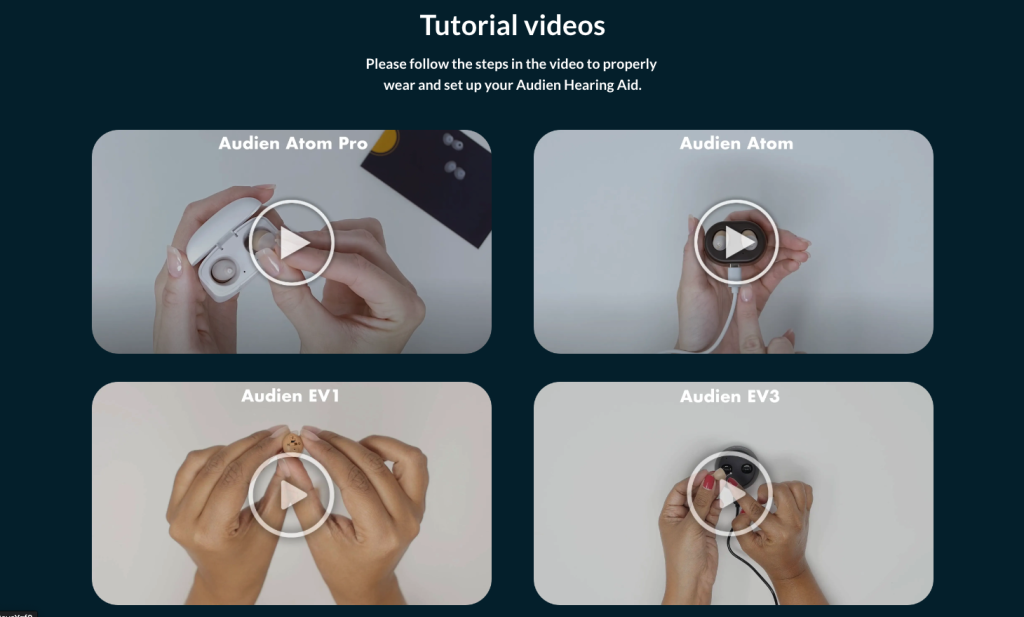 Audien Hearing Tutorial Videos