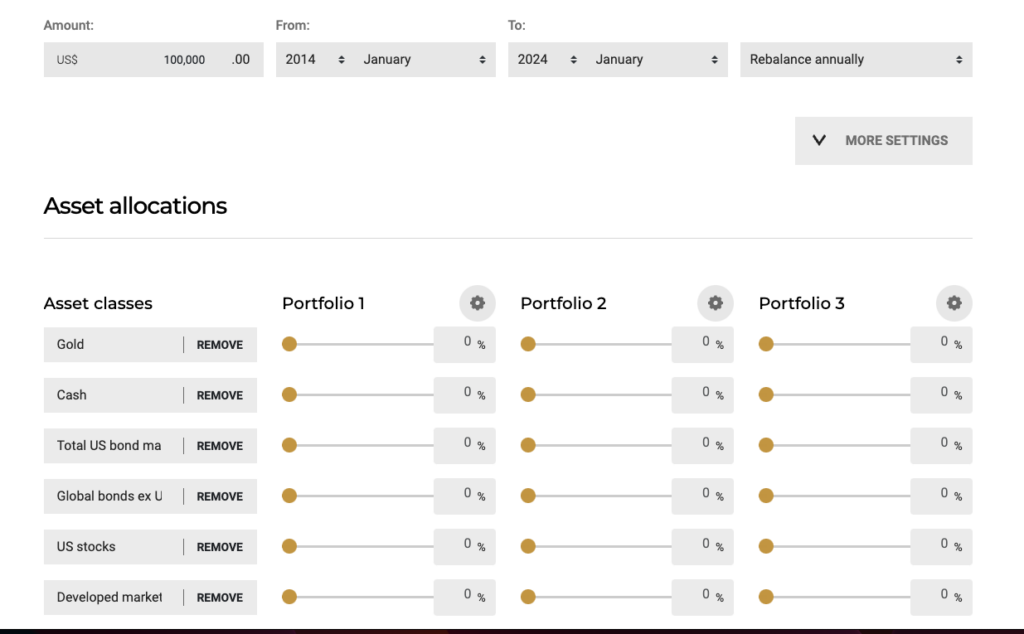 Premier Gold investor simulator