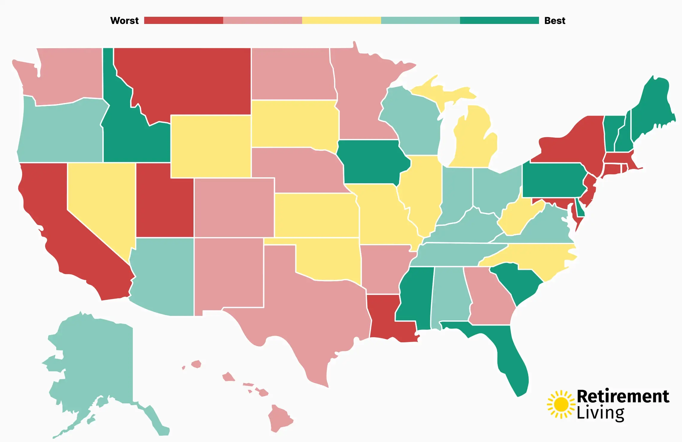 Retirement Living Best and Worst States to Retire 2024
