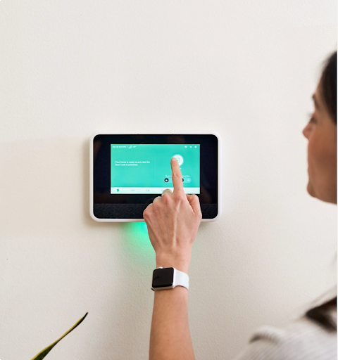 The Smart Hub touchscreen is installed in your home for centralized system control.