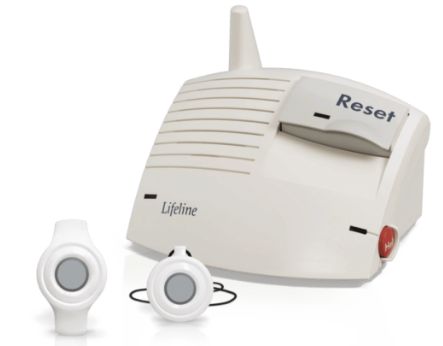 HomeSafe medical alert system by Lifeline can connect to a land or cellular line