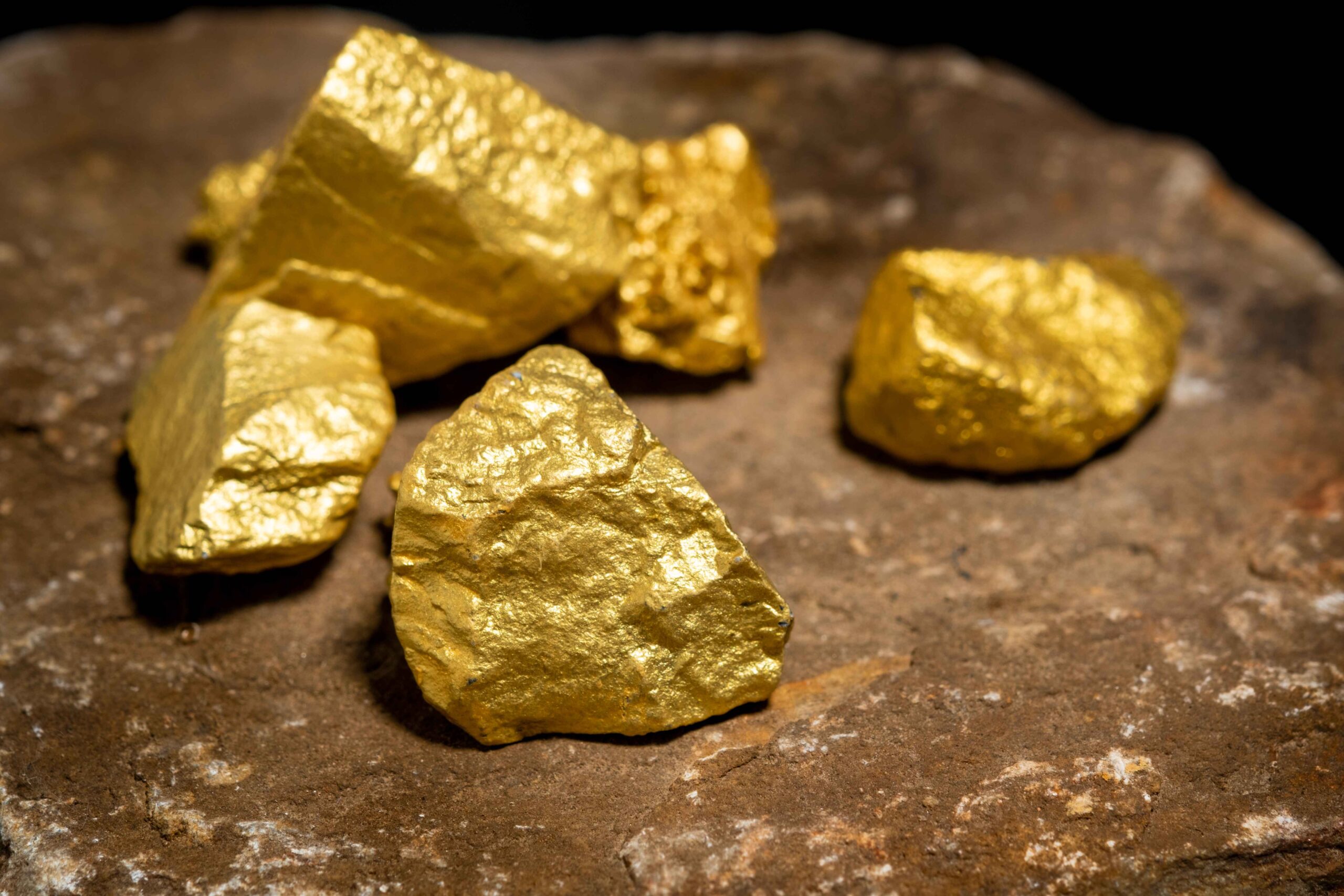 the-pure-gold-ore-found-in-the-mine-on-a-stone